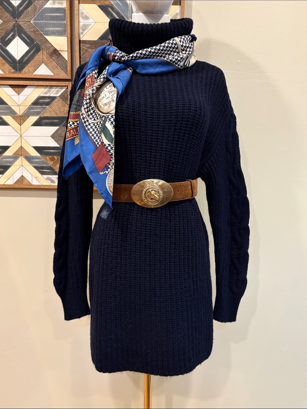 NAADAM Wool Cashmere Cashmino Chunky Cowl Neck Mini Sweater Dress Tunic size XS